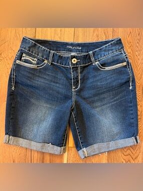 Maurices Dark Blue Boyfriend Denim Shorts